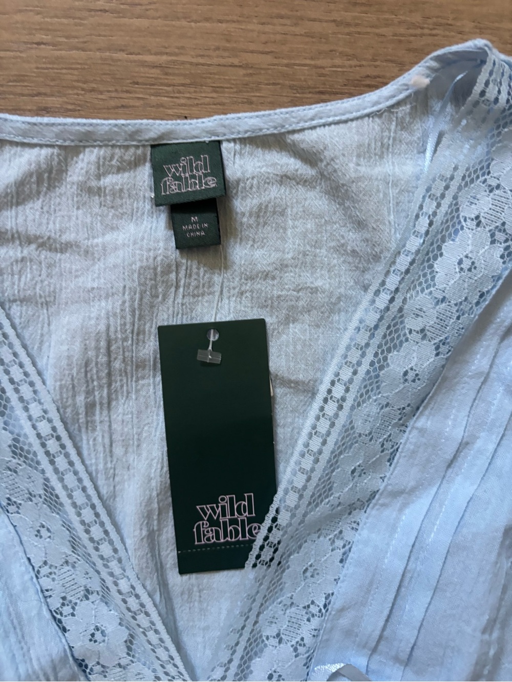 wild fable White Lace-Trim Chemise Tank